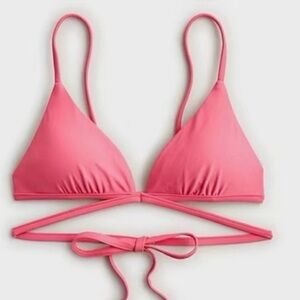 J Crew Double-StrapTriangle Bikini Swim Top Tea Rose Pink Women’s size Large NWT